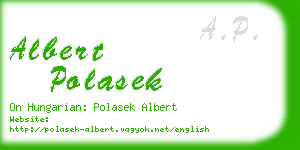 albert polasek business card